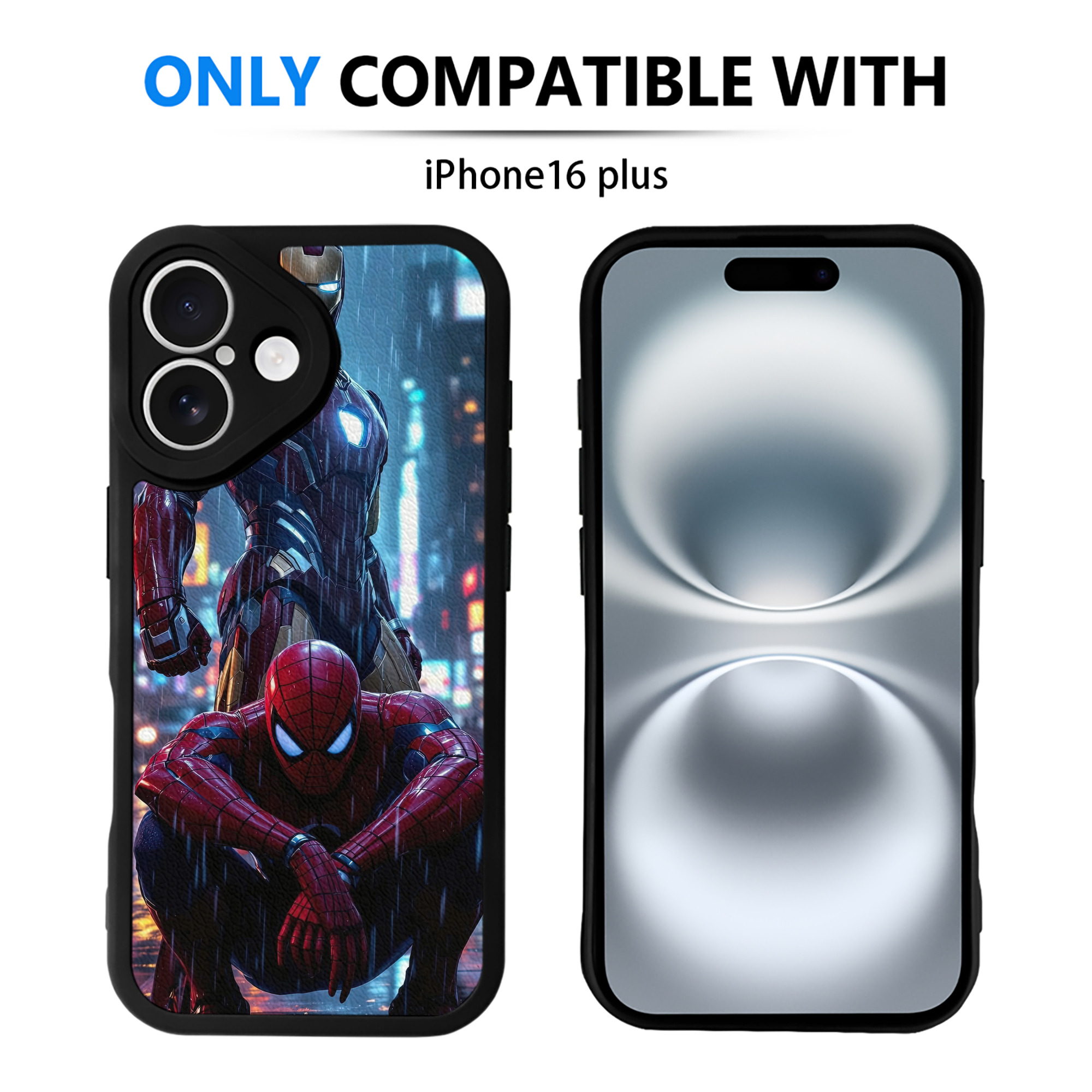 Spider Man スパイダーマン 【iPhone 16シリーズ対応】シリコンスマホケース（レザー調） 材質：シリコン